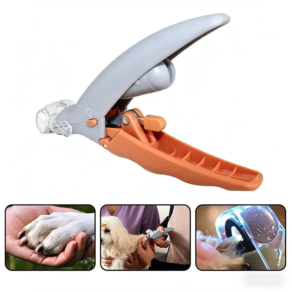 Prevent Cuts Splash-proof Multifunctional Pet Nail Clippers LED Light Magnifying Glass Pet Nail Clippers Illuminate Blood Line Peaceful Pleasures Health and Wellness