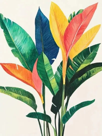 Tropical Plants Green Plants Golden Petals Aesthetic Posters Prints Modern Home Minimalist Style Decorative Art Canvas Painting Peaceful Pleasures Health and Wellness