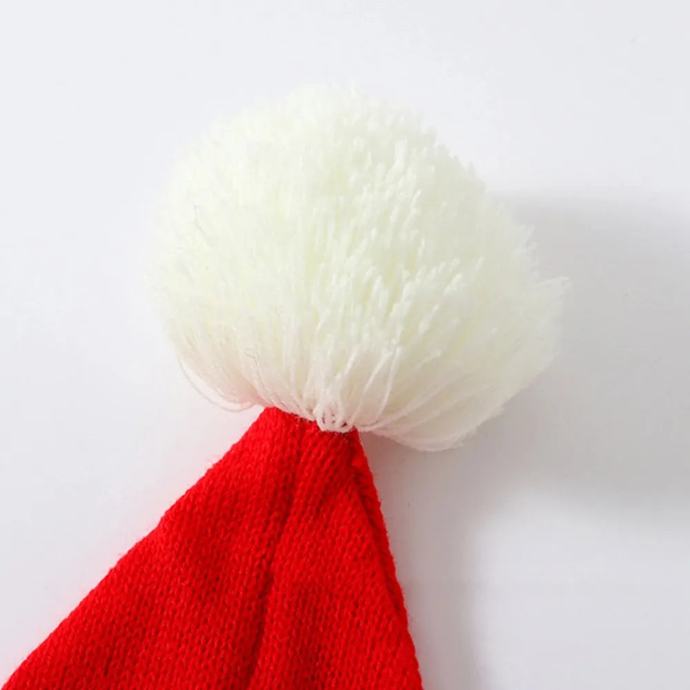 Cute Knitted Santa Hat with Pom Pom - Soft Christmas Beanie for Holiday Parties, Photo Props, Festive & Navidad Noel Xmas Decor Peaceful Pleasures Health and Wellness