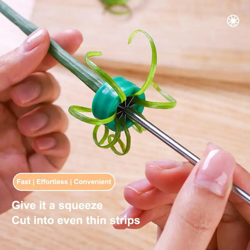 Green Onion Spiral Cutter – Stainless Steel Vegetable Slicer