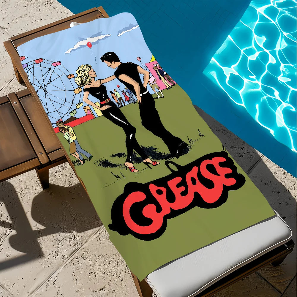 Grease 1978 Movie Quick-Dry Beach Towel | Soft Microfiber Microfiber Beach Towel Peaceful Pleasures Health and Wellness z5 STJ80x160CM