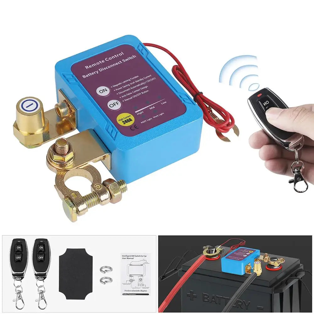 240A Remote Battery Disconnect Kill Switch 12/24V with Display