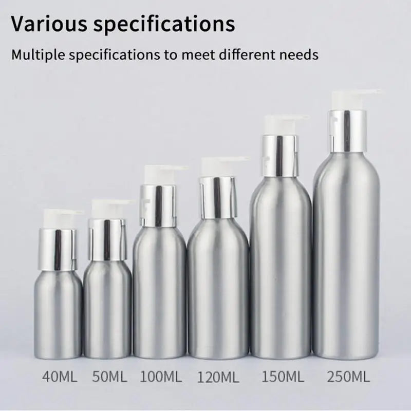 40-200ml Aluminum Pump Bottle High Quality Lotion Pump Shampoo Lotion Pump Refillable Bottle Liquid Dispenser Travel Container Peaceful Pleasures Health and Wellness