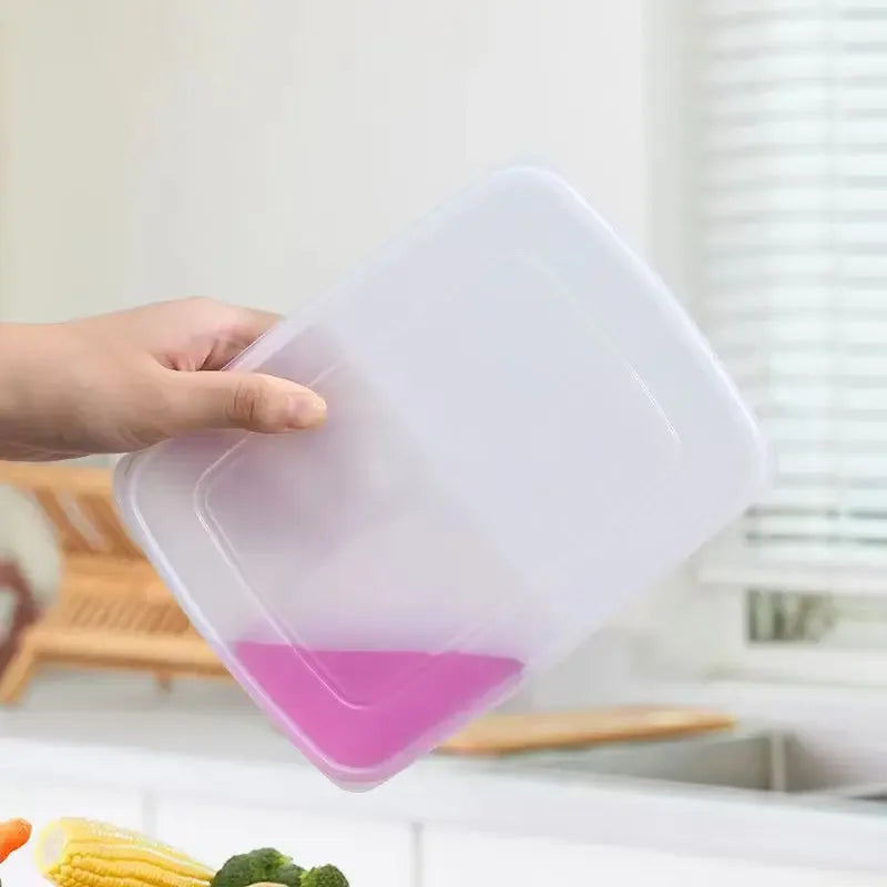 Refrigerator Storage Box Packed Meal Crisper Food Grade Sealed Food Frozen Meat Four-Compartment Refrigerated Storage Peaceful Pleasures Health and Wellness