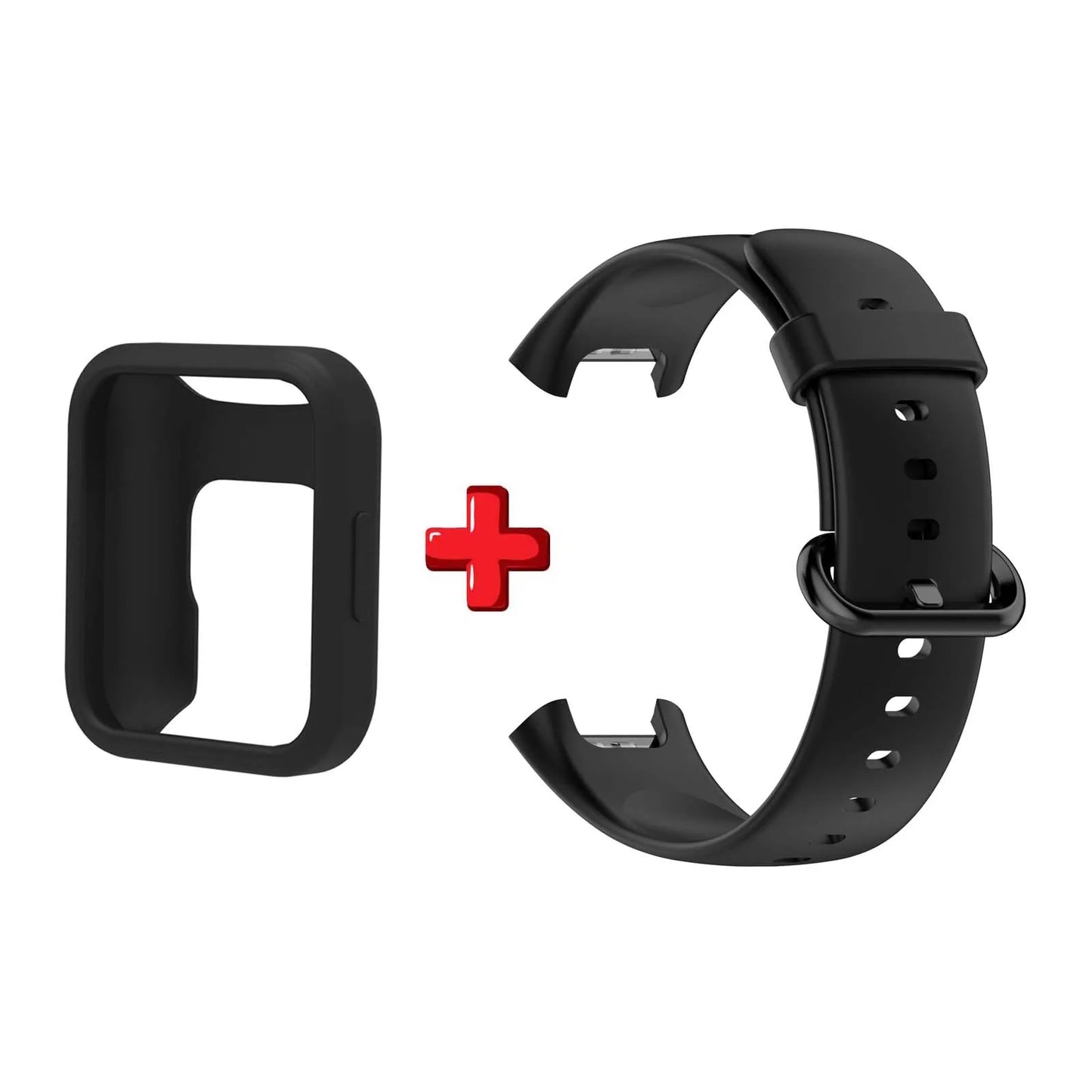 Silicone Band & Protective Case for Redmi Watch 2 Lite Peaceful Pleasures Health and Wellness Black