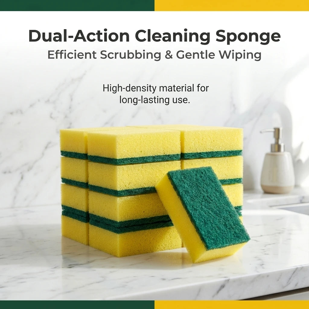 5/10pcs double-layer sponge, kitchen cleaning sponge, dishwashing sponge, multi-purpose cleaning sponge, size 10 x 7 x 3cm Peaceful Pleasures Health and Wellness