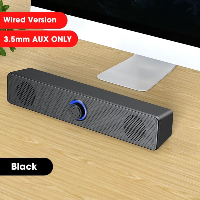 Bluetooth Speaker Bar 4D Stereo Sound Subwoofer For Macbook Laptop Notebook PC With Mic Music Player Loudspeaker Peaceful Pleasures Health and Wellness Wired version