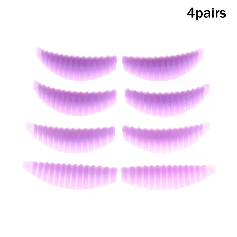 4Pairs Reusable Eyelash Lifting Pad Silicone Lamination Pad Vertical Stripe Perm Rods 3D Lashes Extension Curler Makeup Tool Peaceful Pleasures Health and Wellness