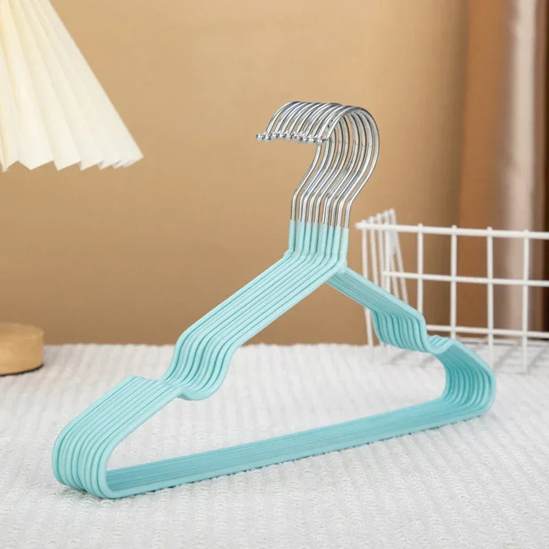 30cm Rubber Coated Kids Hanger Non-slip PVC Metal Infant Clothes Hanger for Home Dormitory Home Clothes Hanger Organization Peaceful Pleasures Health and Wellness 10PCS Green