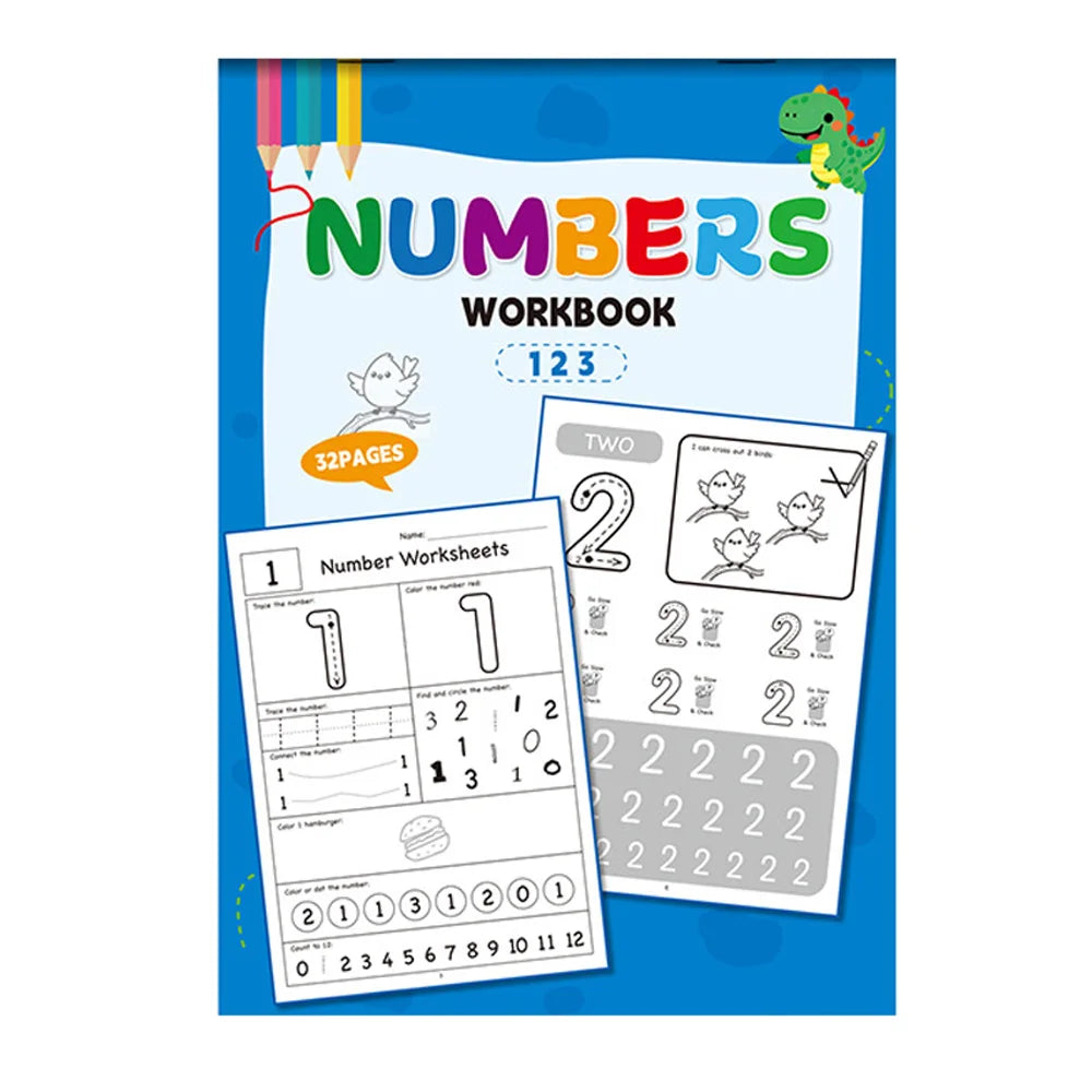 32-Page Illustrated Math Workbook Designed Interactive Preschool