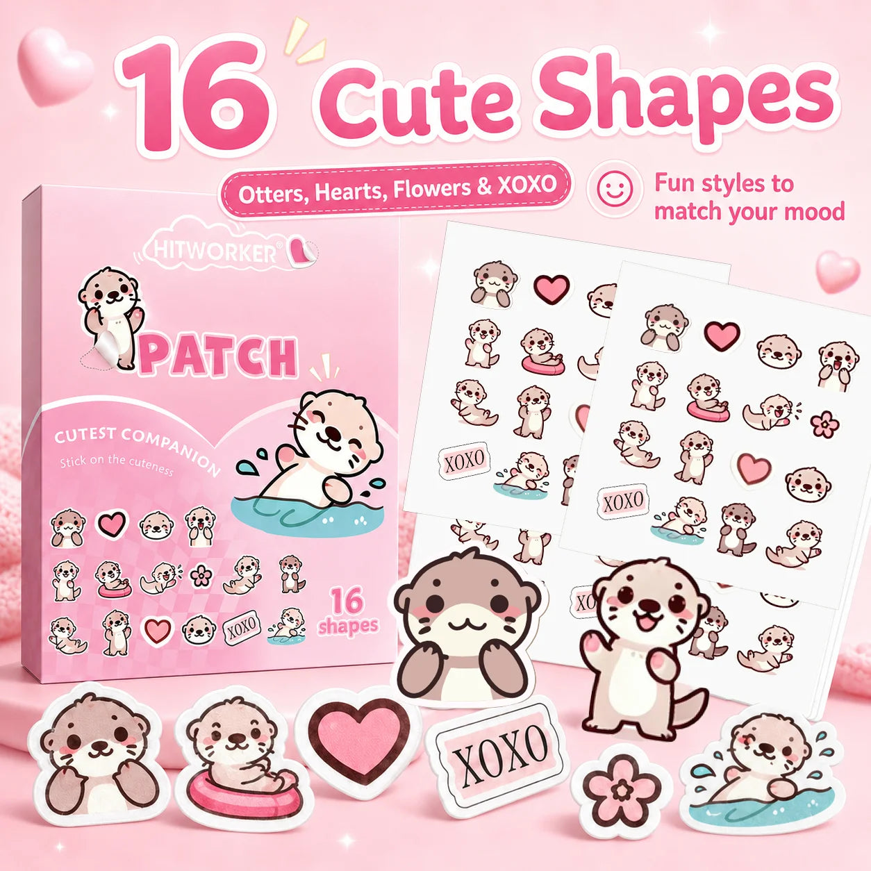 Cute Otter Hydrocolloid Pimple Patches | Blemish Stickers 32/160pc