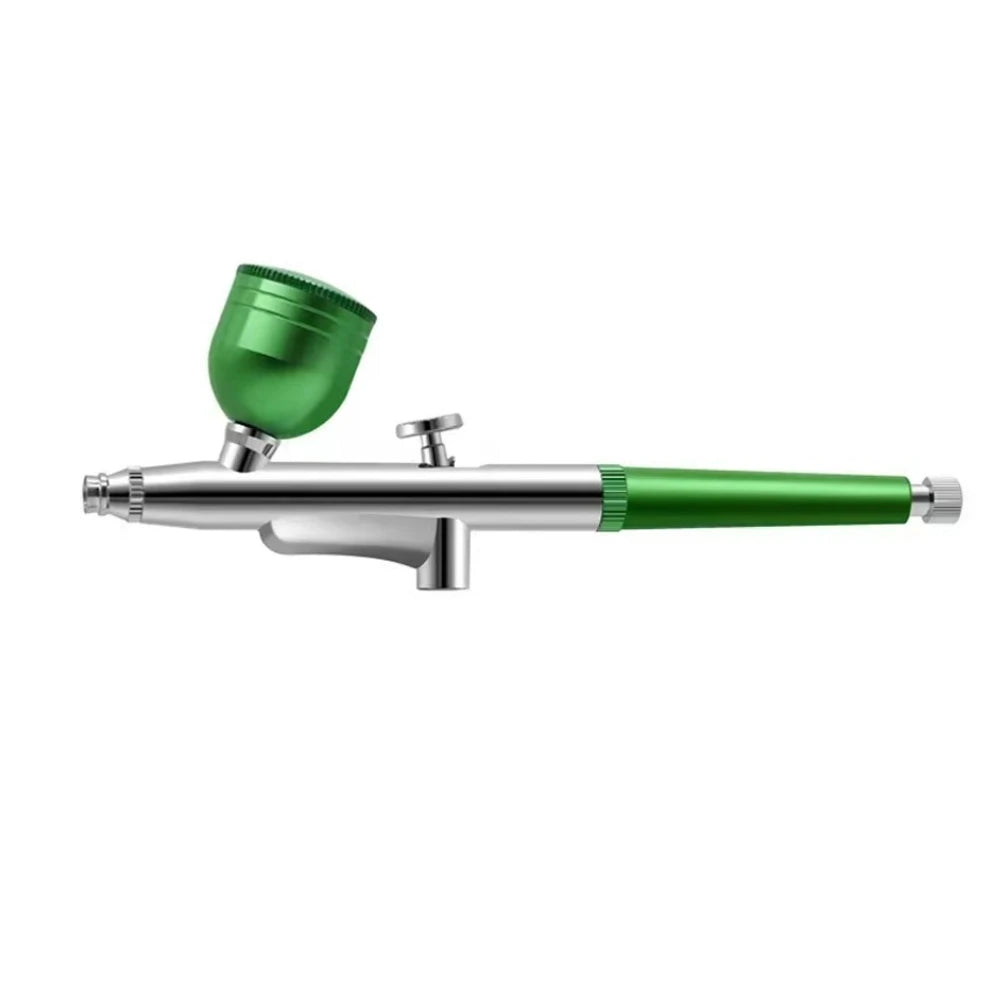 Portable Airbrush Head with 0.3mm Nozzle - Dual Action Spray Gun Adjustable Flow for Model Painting Nail Art Cake Decorating Peaceful Pleasures Health and Wellness green
