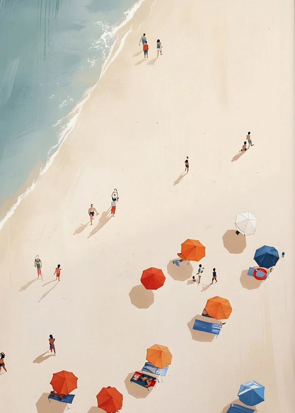 Beach Sea Ocean Boat Wall Art Prints Nordic Poster Canvas Painting Picture for Living Room Decor Summer Girl Swimming Pool Party Peaceful Pleasures Health and Wellness T80304-10 20x30cm Unframed