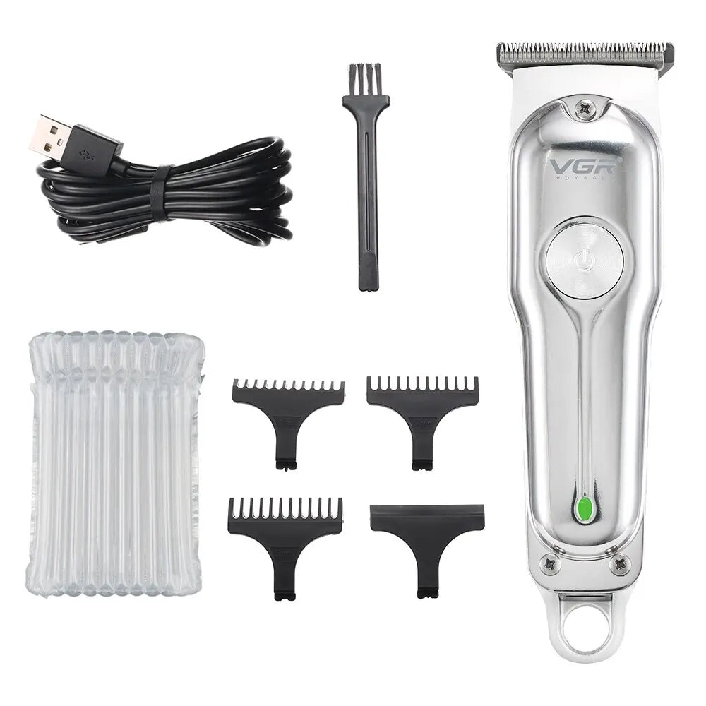 VGR 071 Hair Trimmer Professional Hair Clipper Wireless Hair Cutting Machine Electric Zero Cutting Machine Trimmer for Men Peaceful Pleasures Health and Wellness v-071silver