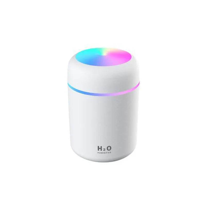 Portable Mini LED Light Cup Spray Humidifier Spray Mist Double Wet Aroma Essential Oil Diffuser H2O Car Air Humidifiers Peaceful Pleasures Health and Wellness WHITE