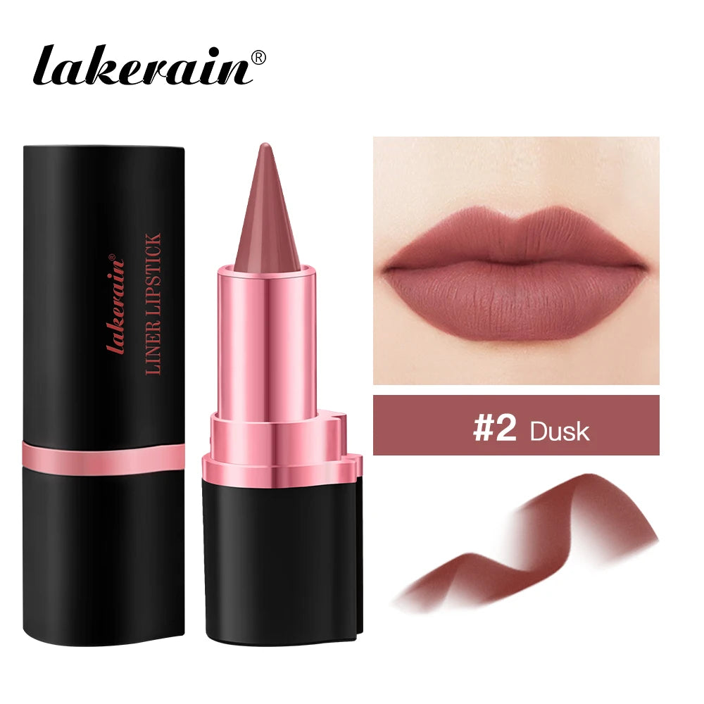 2In1 Matte Liner Lipstick Pen Gradient Lip Liner Red Brown Lipsticks Pencil Lasting Waterproof Lip Stick Sexy Women Lip Cosmetic Peaceful Pleasures Health and Wellness 02 dusk
