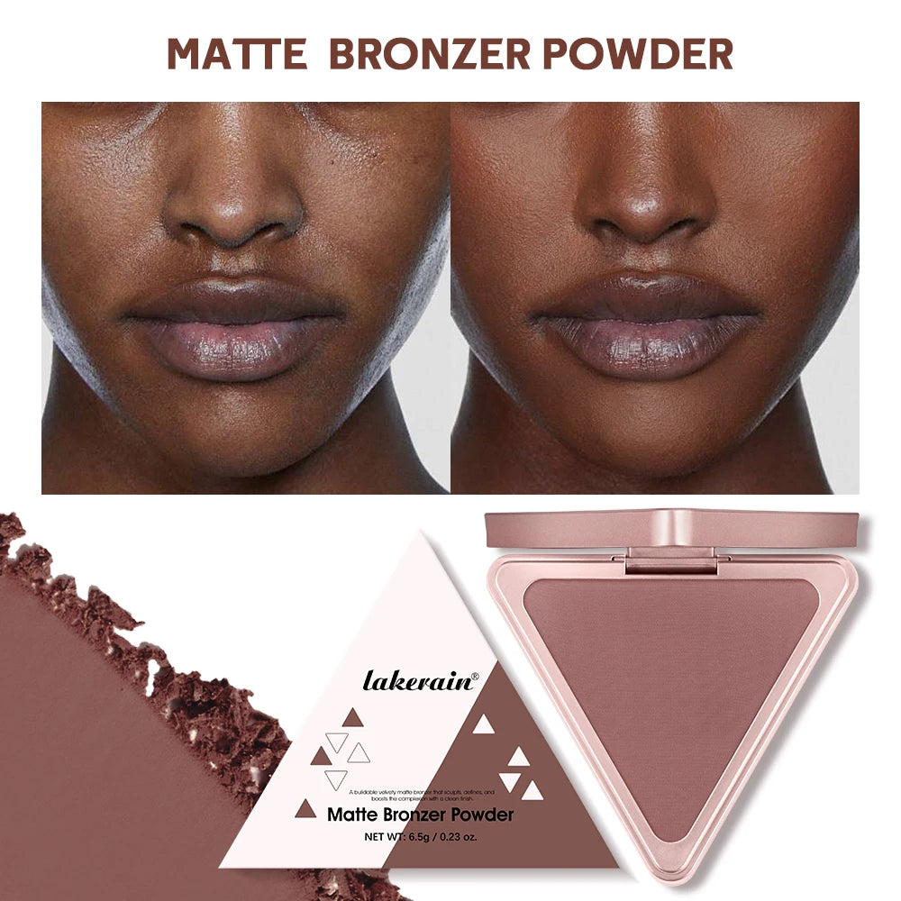 Lakerain Matte Bronzer Powder Long Lasting Makeup Effect Waterproof Sweatproof Setting Powder Oil Control Bronzer Face Makeup Peaceful Pleasures Health and Wellness