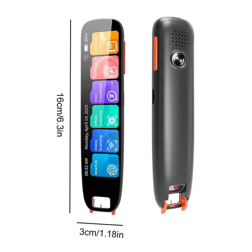 Multifunction Dictionary Pen TYPE-C Charging Offline Translation Pen 4.18 In Touch Screen Assistive Reading Pen for Home Office Peaceful Pleasures Health and Wellness