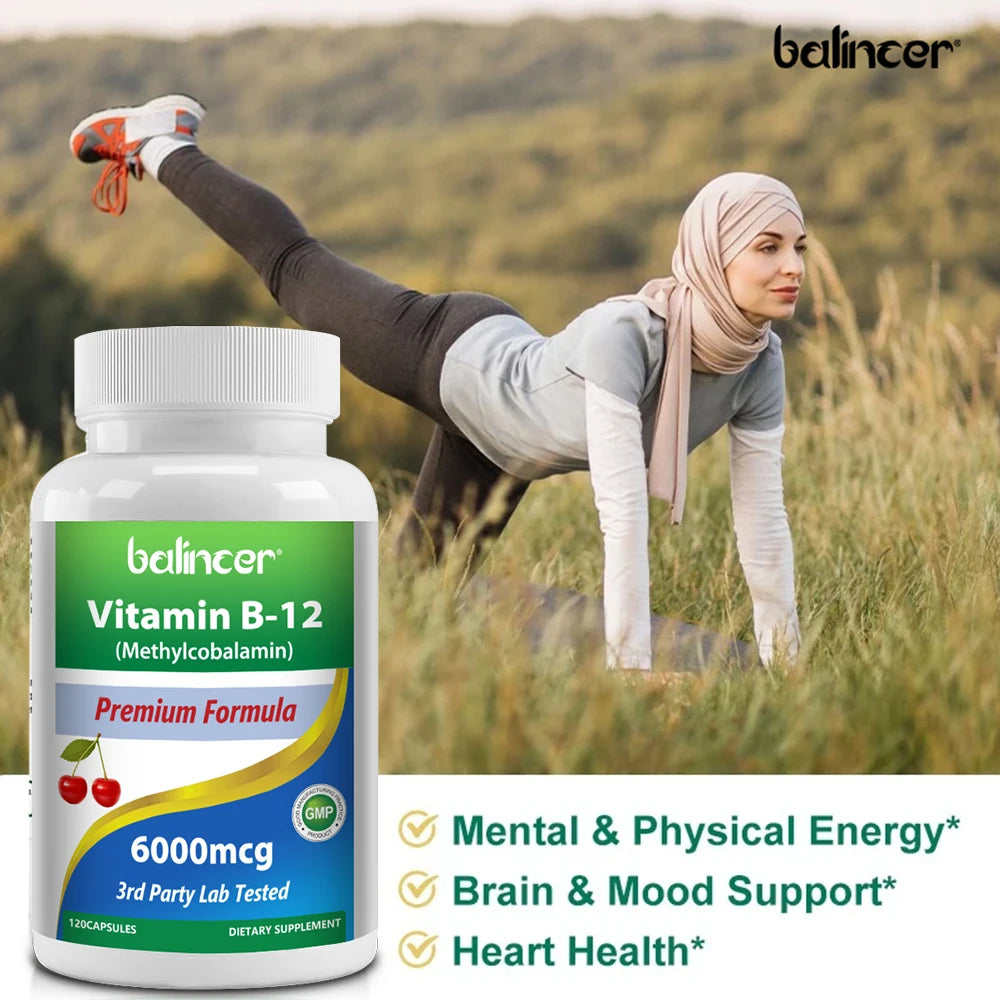 Vitamin B12 Supplement -Benefits Brain & Heart Function, Supports Memory, Learning, Helps Boost Natural Energy Peaceful Pleasures Health and Wellness