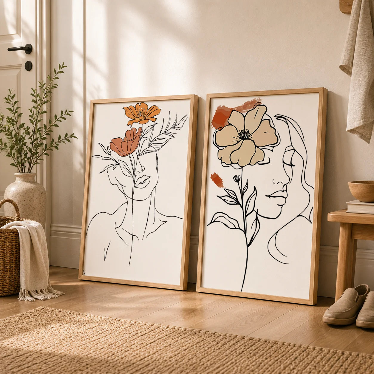 Abstract Minimalist Line Art Woman Canvas Print | Wall Decor Canvas Wall Art Print Peaceful Pleasures Health and Wellness
