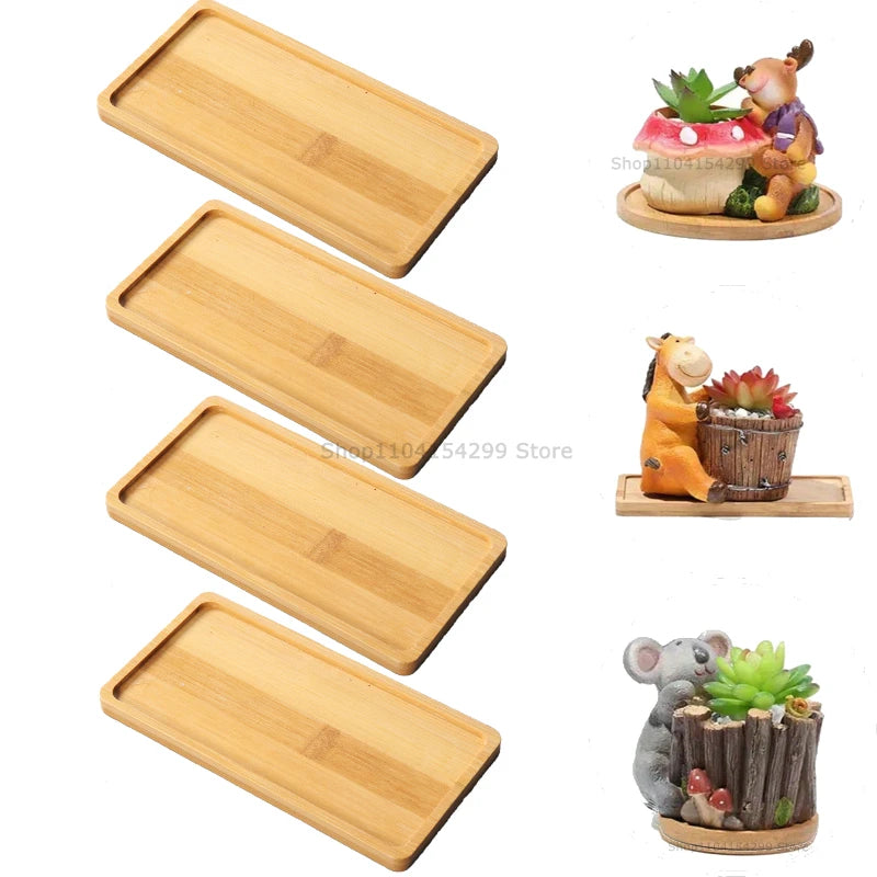 Bamboo Multi-Purpose Tray Set | Plant, Kitchen & Bathroom Use