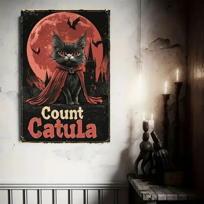 Count Barkula Vampire Dog Canvas Poster | Halloween Wall Art Canvas Art Poster Peaceful Pleasures Health and Wellness