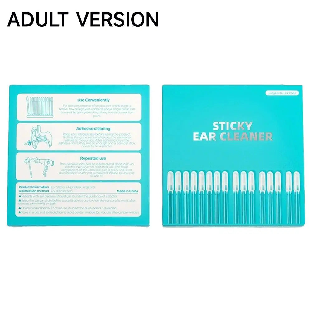 Adhesive Earwax Removal Tool – 24pc Sticky Ear Pick Kit