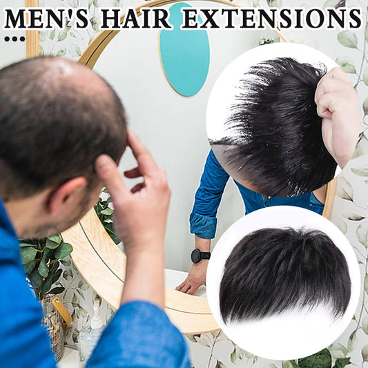 Men's Black Clip-On Hair Topper | Short Hair Coverage Piece Clip-On Hair Topper Peaceful Pleasures Health and Wellness