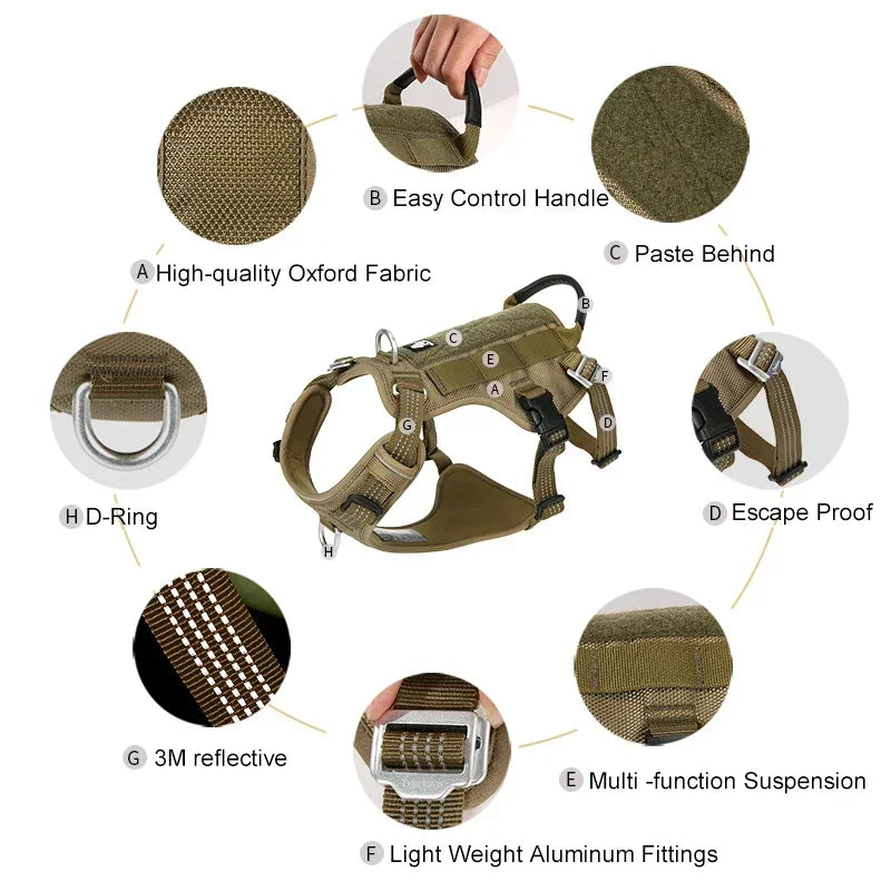 Truelove Escape Proof Pet Harness No Pull Reflective Adjustable Soft Padded Pet Vest Service Dog Harness Handle Climbing TLH7011 Peaceful Pleasures Health and Wellness