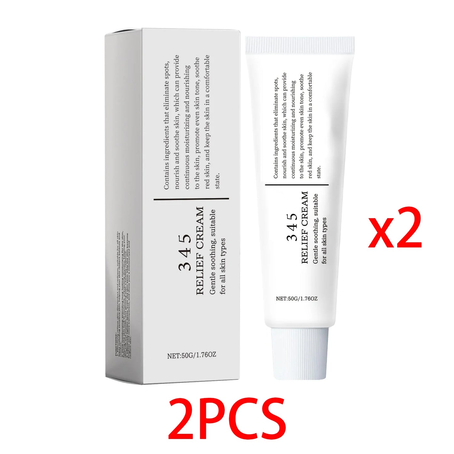 345 Relief Face Cream – Hyaluronic Acid & Aloe Brightening Moisturizer