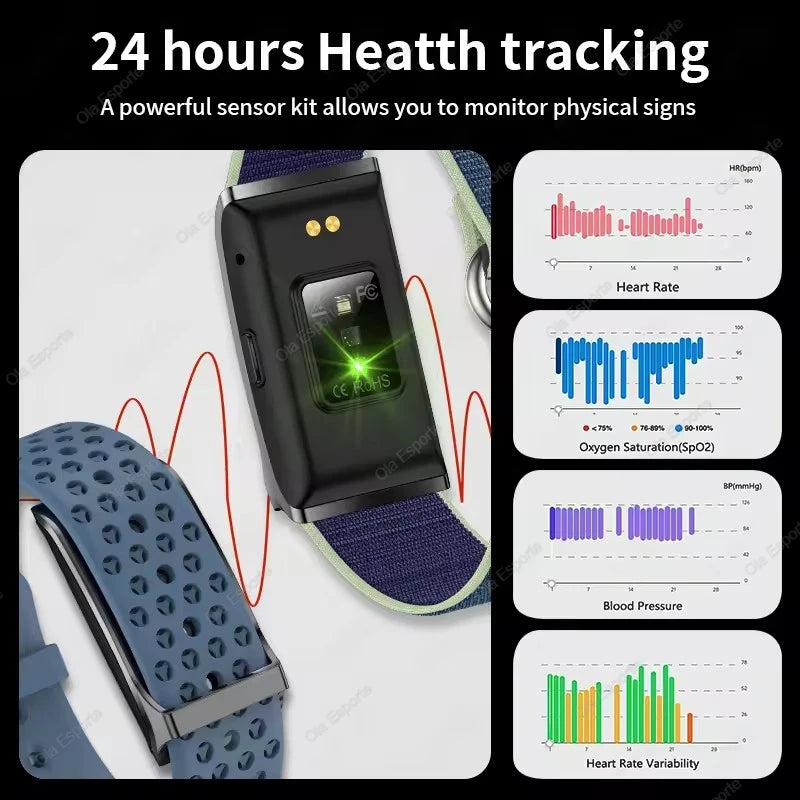 New GPS Trajectory AI Health Bracelet Heart Rate Blood Pressure HRV Monitor Call Reminder Smart Watch Sport Band Fitness Tracker Peaceful Pleasures Health and Wellness