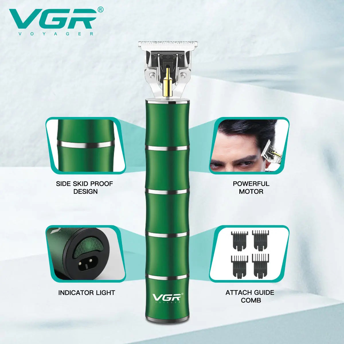 VGR Retro Metal Electric Hair Clipper Household Oil Head Carving Electric Push Clipper T-shaped Blade Hair Trimmer V-193 Peaceful Pleasures Health and Wellness
