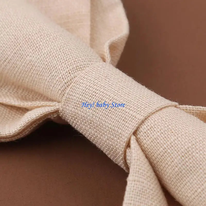 Newborn Baby Elastic Bow Knot Headband | Soft Linen Hair Band