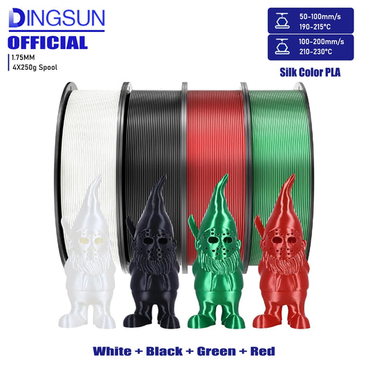 Silk PLA+ Filament 1.75mm ±0.02mm – Glossy 3D Printing 3D Printer Filament Peaceful Pleasures Health and Wellness 4 Color set