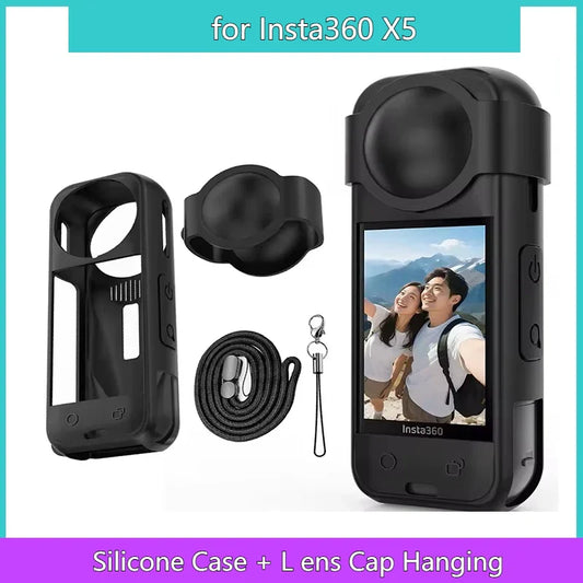 Insta360 X5 Silicone Case & Lens Cap Protector Cover Set Camera Protector Case Oasis Select