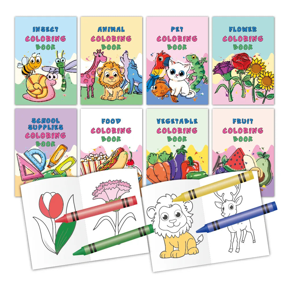 Coloring Books Kids Cartoon Doodle Party Theme Drawing Pages Festival