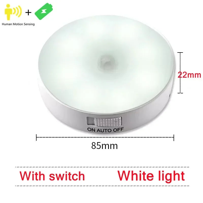 Motion Sensor LED Night Light | USB Rechargeable – 120° Auto