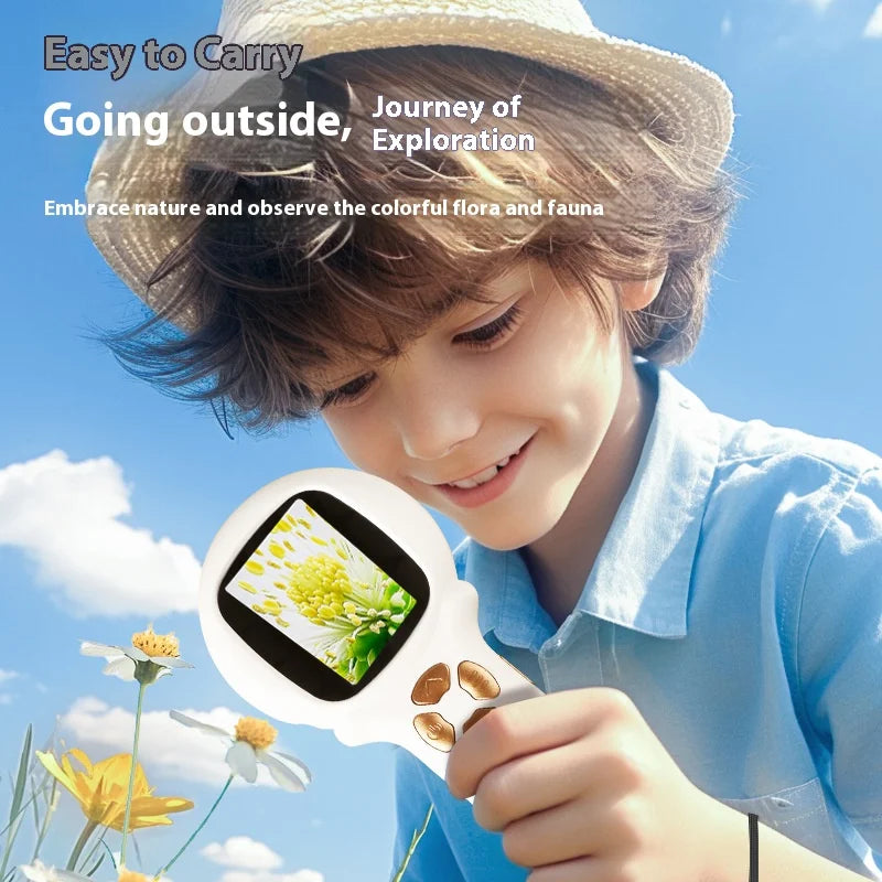 Handheld Microscope, Children's High-Definition Electronic Magnifying Glass, Scientific Experimental Toy Peaceful Pleasures Health and Wellness