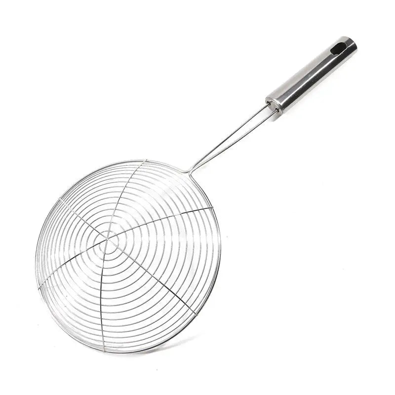 Colander Oil Fried Filter Large Long Handle Mesh Hot Pot Colander Noodle Strainer Skimmer Spoon Kitchen Household Accessories Peaceful Pleasures Health and Wellness 2pcs Sliver L