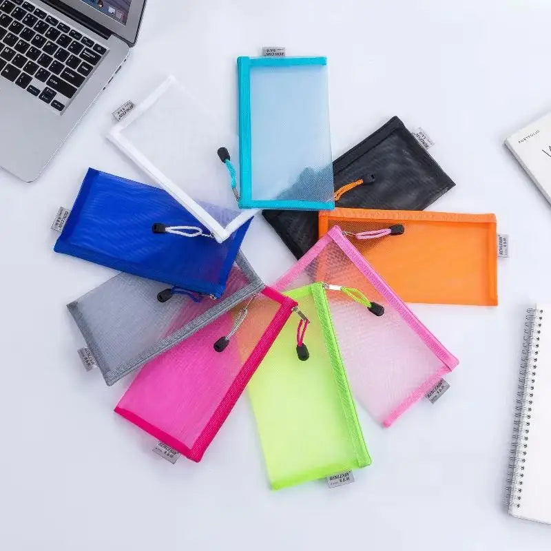 Clear Mesh Zipper Pencil Pouch | School, Office & Storage