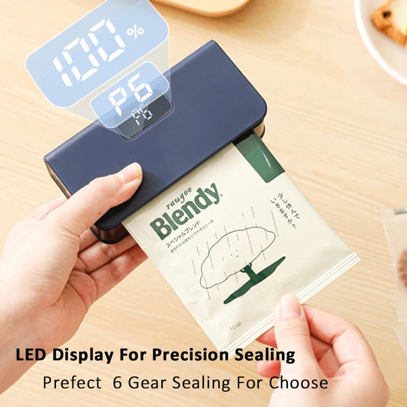 Heat Sealer Portable Rechargable Heat Bag Sealing Machine for Food Storage Plastic Bag Sealer Food Packaging Bag Heat Sealer Peaceful Pleasures Health and Wellness