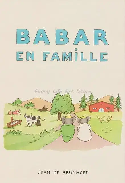 Vintage Babar Elephant Canvas Wall Art | Kids Nursery Poster