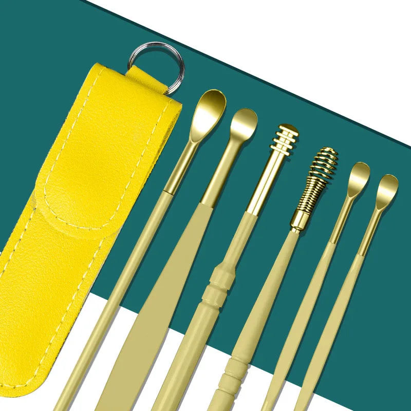 6pcs Ear Pick Earwax Removal Kit, Ear Cleansing Tool Set, Ear Curette Ear Wax Remover Tool With Storage Box, Ear Wax Cleaning To Peaceful Pleasures Health and Wellness