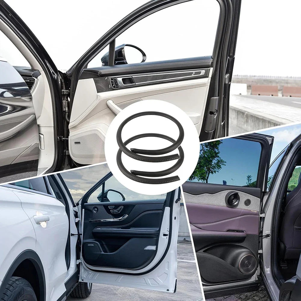 Vecligt EPDM Car Door Weatherstrip Seal Strip – 2m Pair
