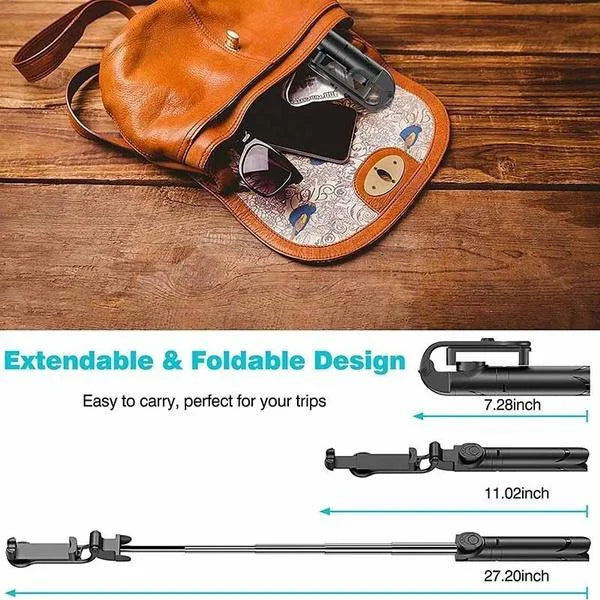 Extendable Handheld Selfie Stick Tripod with Remote Shutter Self-timer Tripod Portable Mobile Phone Bracket Foldable Phone Stand Peaceful Pleasures Health and Wellness