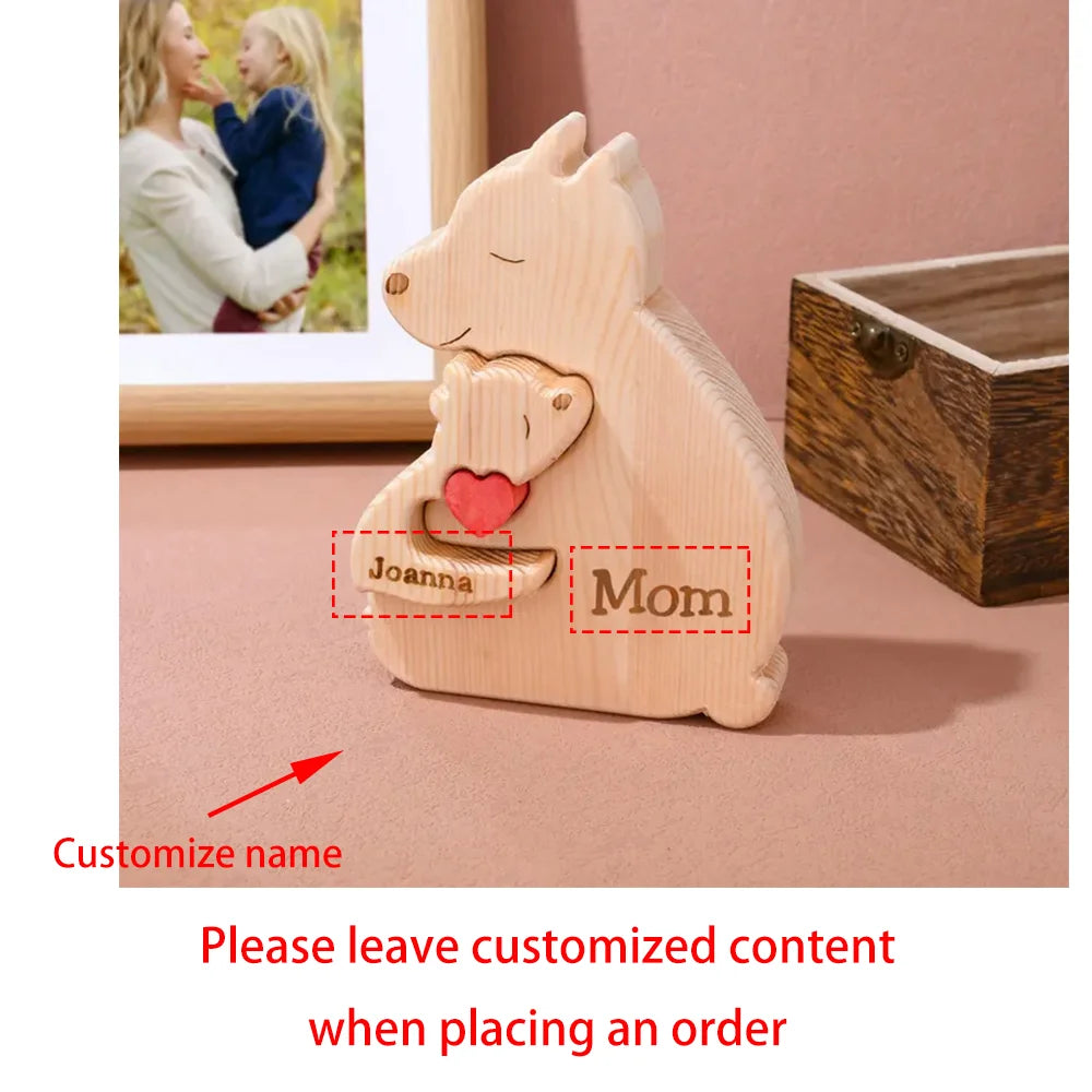 Personalized Wooden Bear Family Puzzle | Father's Day Gift