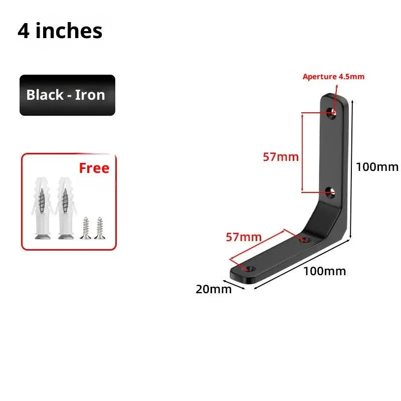 1PC Wall Mounted Shelf Angle Brackets Industrial Floating L Shelf Bracket Thick Heavy Duty Peaceful Pleasures Health and Wellness 1pc Black 100x100mm