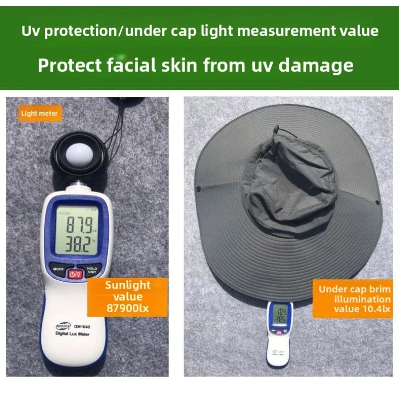 1pc Foldable outdoor large brim UV resistant hat for men, summer sun protection hat, versatile fisherman hat for men Peaceful Pleasures Health and Wellness