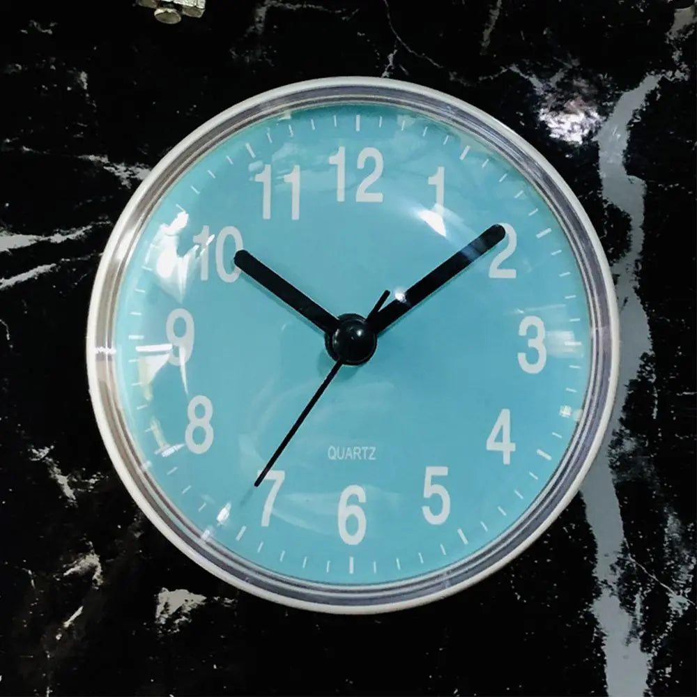 Mini Sucker Wall Clock Bathroom Anti-Fog Waterproof 7cm Kitchen Toilet Living Room Waterproof Small Quartz Table Clock Peaceful Pleasures Health and Wellness