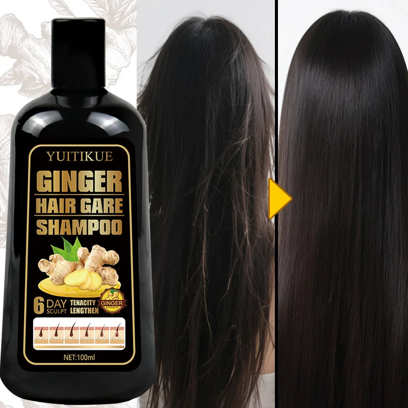 100ml Natural Ginger Shampoo Reduce Hair Loss, Clean Dandruff, Nourish & Moisturize Scalp, Improve Hair Quality Care Product Peaceful Pleasures Health and Wellness